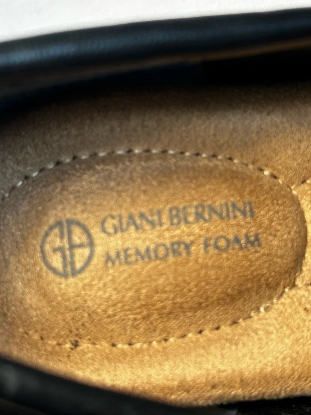 Giani Bernini Black Loafers with Gold Horsebit Accent
